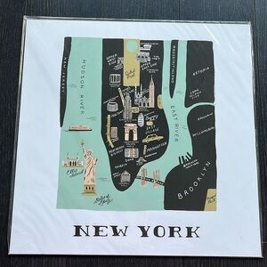 New York print wall decor.